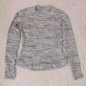 Lululemon Front Crossover Long Sleeve Top in Grey Multi, Size 6